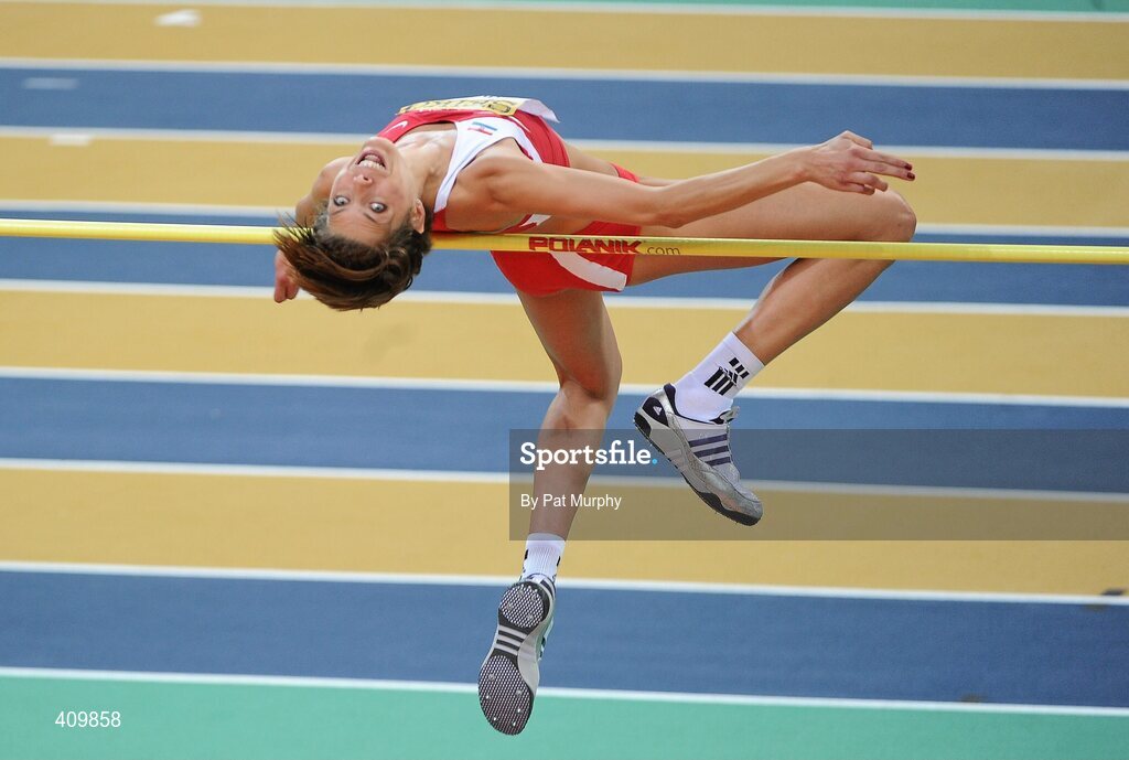 13 March 2010; Croatia's Blanka Vlasic on her way to winning the Women's High Jump final at the 13th IAAF World Indoor Athletics Championships, Doha, Qatar. Picture credit: Pat Murphy / SPORTSFILE