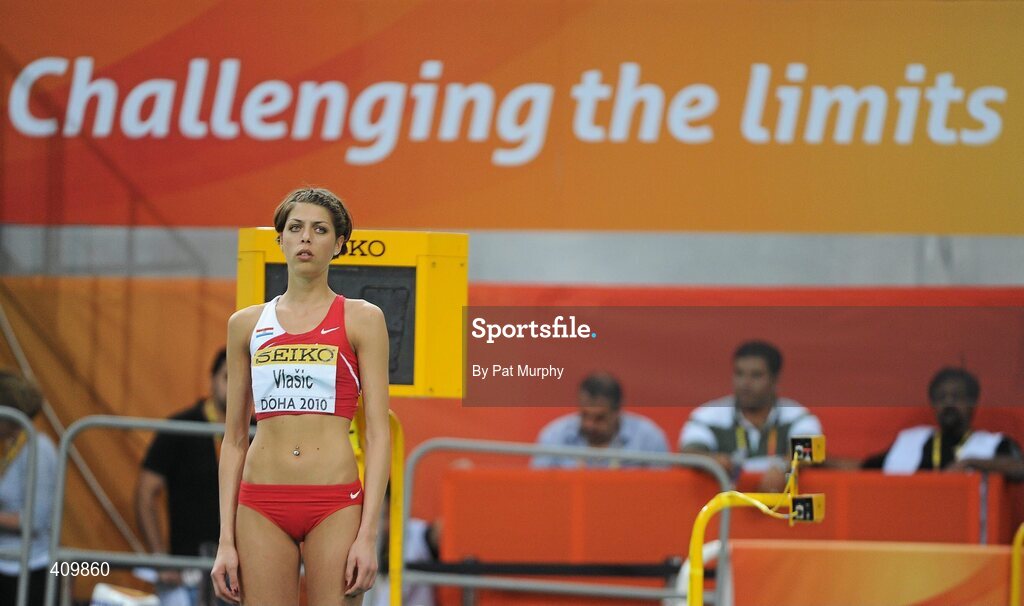 13 March 2010; Croatia's Blanka Vlasic on her way to winning the Women's High Jump final at the 13th IAAF World Indoor Athletics Championships, Doha, Qatar. Picture credit: Pat Murphy / SPORTSFILE