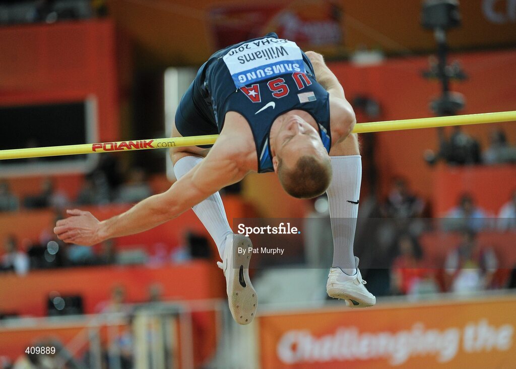 14 March 2010; Jesse Williams, USA, in action during the Men's High Jump Final at the 13th IAAF World Indoor Athletics Championships, Doha, Qatar. Picture credit: Pat Murphy / SPORTSFILE