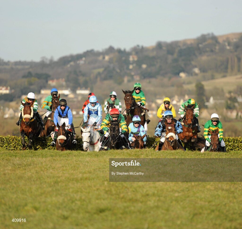 16 March 2010; A general view of the runners and riders during the Glenfarclas Handicap Steeple Chase. Cheltenham Racing Festival - Tuesday. Prestbury Park, Cheltenham, Gloucestershire, England. Picture credit: Stephen McCarthy / SPORTSFILE