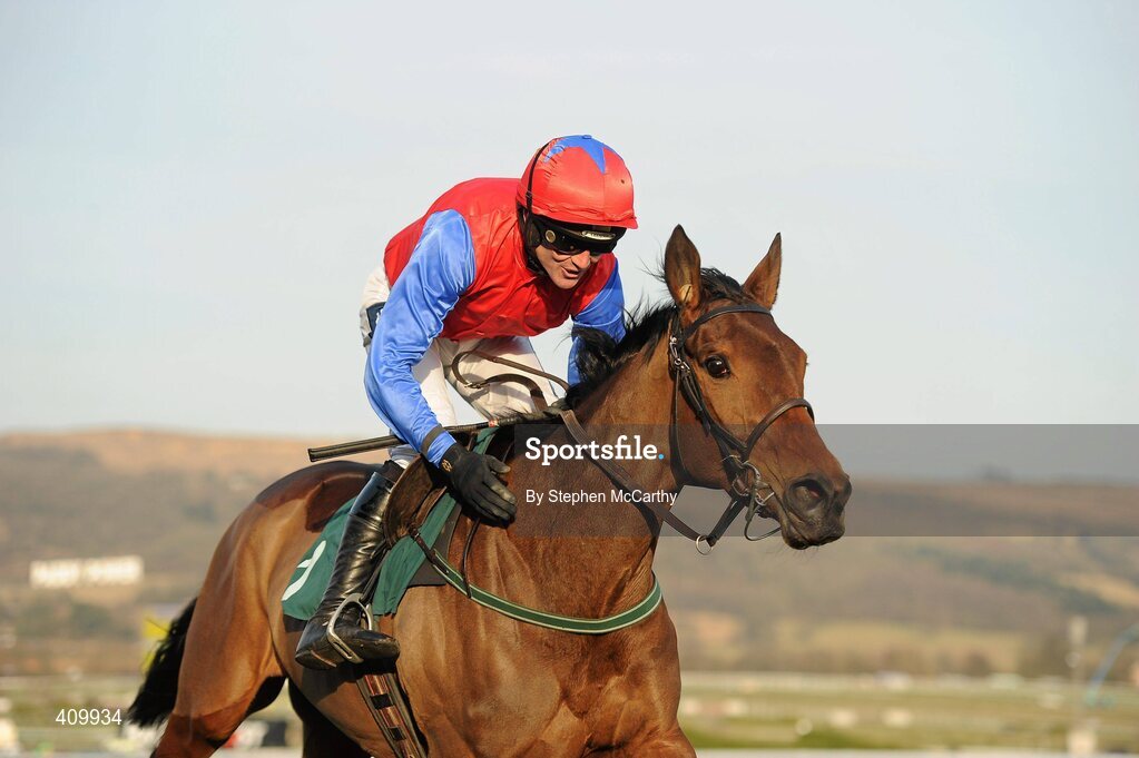 16 March 2010; Quevega, with Ruby Walsh up, on their way to winning the David Nicholson Mares' Hurdle. Cheltenham Racing Festival - Tuesday. Prestbury Park, Cheltenham, Gloucestershire, England. Picture credit: Stephen McCarthy / SPORTSFILE