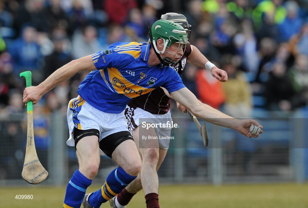 14 March 2010; Shane Maher, Tipperary, in action against Aonghus Callanan, Galway. Allianz GAA Hurling National League, Division 1, Round 3, Tipperary v Galway, Semple Stadium, Thurles, Co. Tipperary. Picture credit: Brian Lawless / SPORTSFILE