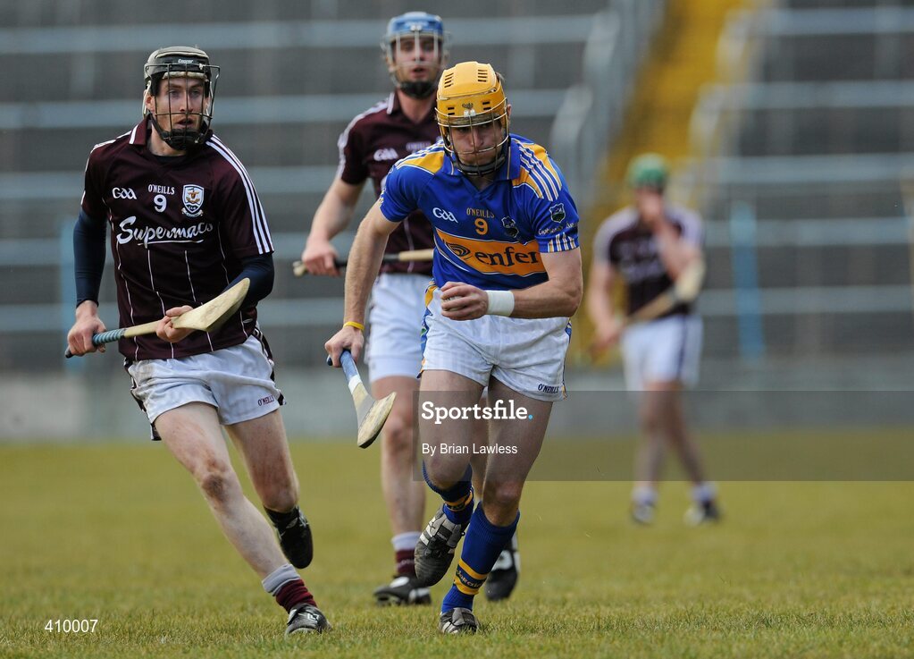 14 March 2010; Shane McGrath, Tipperary, in action against Niall Cahalan, Galway. Allianz GAA Hurling National League, Division 1, Round 3, Tipperary v Galway, Semple Stadium, Thurles, Co. Tipperary. Picture credit: Brian Lawless / SPORTSFILE