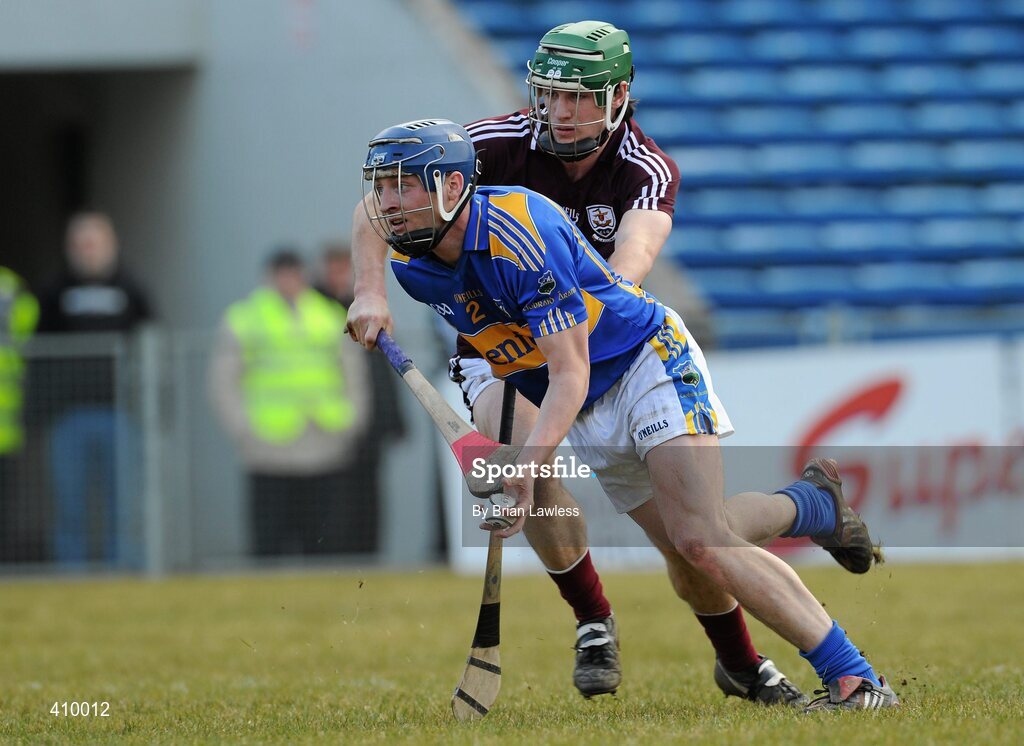 14 March 2010; Paddy Stapleton, Tipperary, in action against David Burke, Galway. Allianz GAA Hurling National League, Division 1, Round 3, Tipperary v Galway, Semple Stadium, Thurles, Co. Tipperary. Picture credit: Brian Lawless / SPORTSFILE