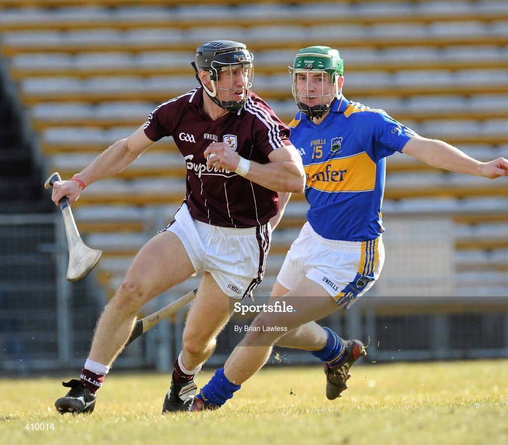 14 March 2010; Damien Joyce, Galway, in action against Noel McGrath, Tipperary. Allianz GAA Hurling National League, Division 1, Round 3, Tipperary v Galway, Semple Stadium, Thurles, Co. Tipperary. Picture credit: Brian Lawless / SPORTSFILE