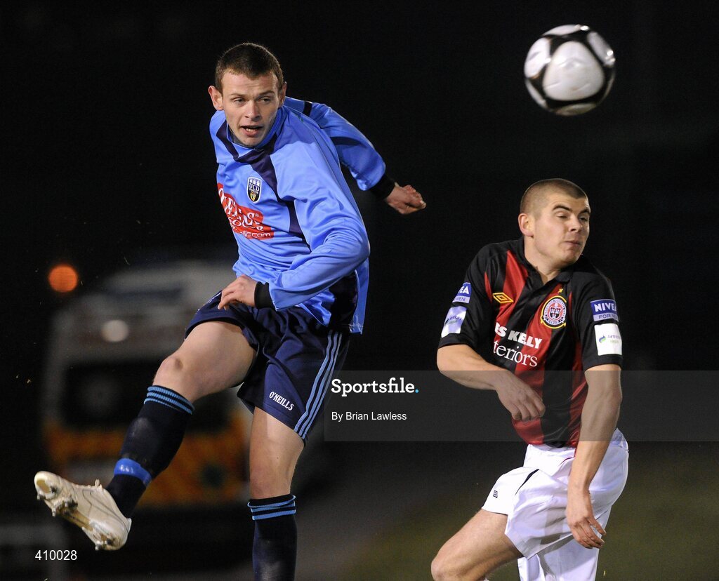 16 March 2010; Andy Boyle, UCD, in action against Conor Powell, Bohemians. Airtricity League Premier Division, UCD v Bohemians, UCD Bowl, Belfield, Dublin. Picture credit: Brian Lawless / SPORTSFILE
