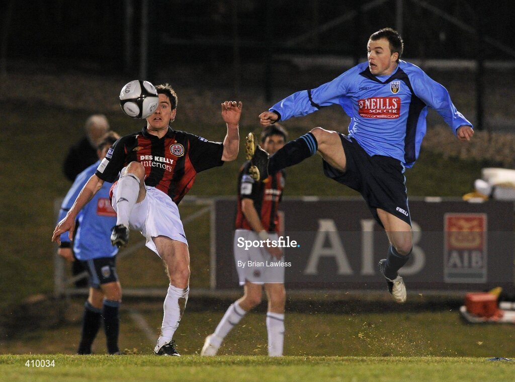 16 March 2010; Gareth McGlynn, Bohemians, in action against Keith Ward, UCD. Airtricity League Premier Division, UCD v Bohemians, UCD Bowl, Belfield, Dublin. Picture credit: Brian Lawless / SPORTSFILE