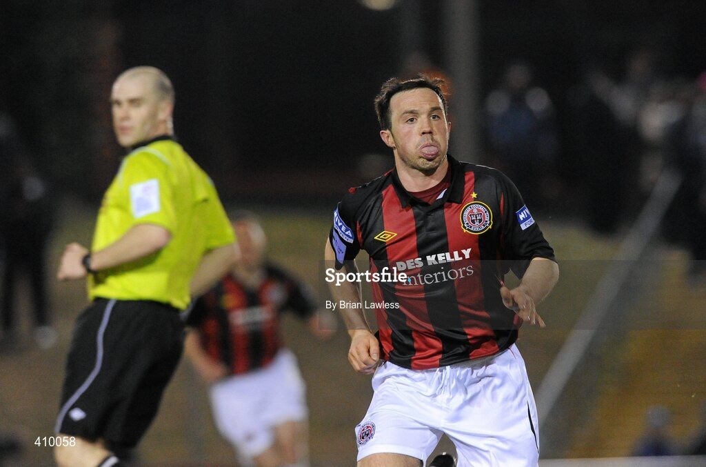 16 March 2010; Bohemians' Rafaelle Cretaro celebrates after scoring his side's second goal. Airtricity League Premier Division, UCD v Bohemians, UCD Bowl, Belfield, Dublin. Picture credit: Brian Lawless / SPORTSFILE
