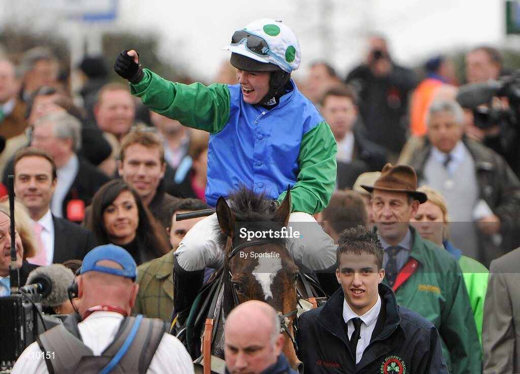 17 March 2010; Poker de Sivola, with Katie Walsh up, after winning the 140th Year Of The National Hunt Chase Challenge Cup. Cheltenham Racing Festival - Wednesday. Prestbury Park, Cheltenham, Gloucestershire, England. Photo by Sportsfile