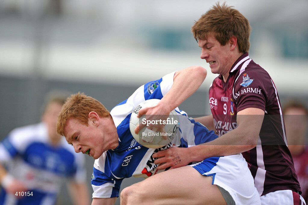 17 March 2010; Brian Glynn, Laois, in action against John Heslin, Westmeath. Cadbury Leinster GAA Football Under 21 Semi-Final, Westmeath v Laois, Cusack Park, Mullingar, Co. Westmeath. Picture credit: David Maher / SPORTSFILE