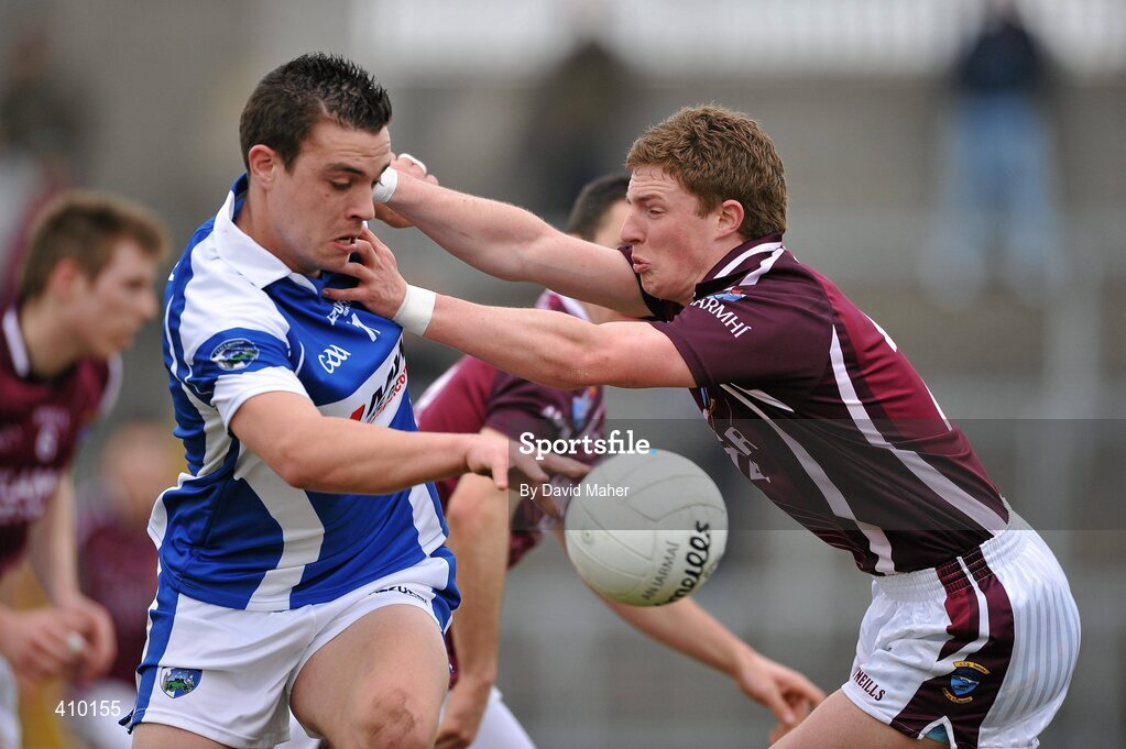 17 March 2010; John Booth, Laois, in action against Ben Moran, Westmeath. Cadbury Leinster GAA Football Under 21 Semi-Final, Westmeath v Laois, Cusack Park, Mullingar, Co. Westmeath. Picture credit: David Maher / SPORTSFILE