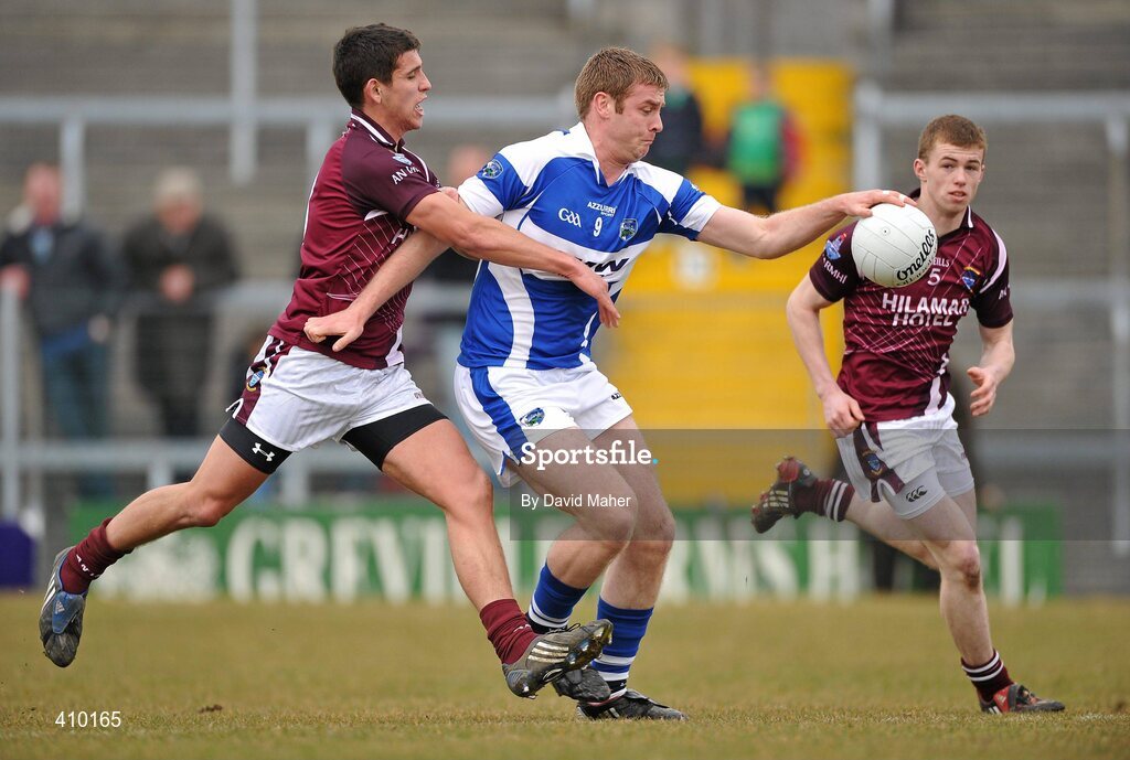 17 March 2010; Donal Kingston, Laois, in action against Denis Corroon, Westmeath. Cadbury Leinster GAA Football Under 21 Semi-Final, Westmeath v Laois, Cusack Park, Mullingar, Co. Westmeath. Picture credit: David Maher / SPORTSFILE