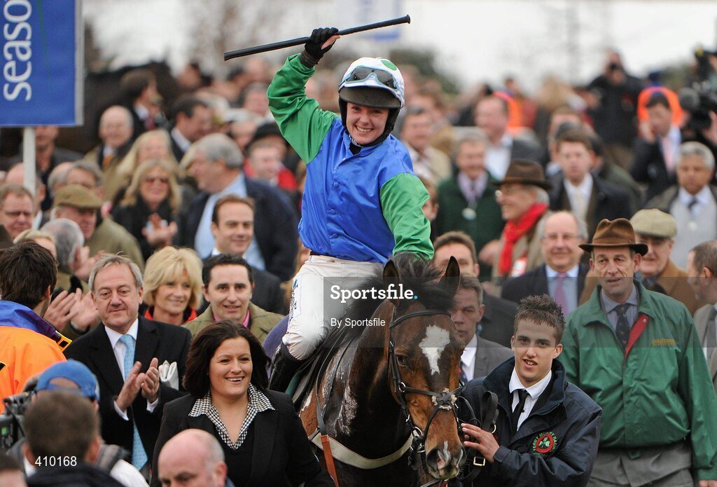 17 March 2010; Poker de Sivola, with Katie Walsh up, after winning the 140th Year Of The National Hunt Chase Challenge Cup. Cheltenham Racing Festival - Wednesday. Prestbury Park, Cheltenham, Gloucestershire, England. Photo by Sportsfile
