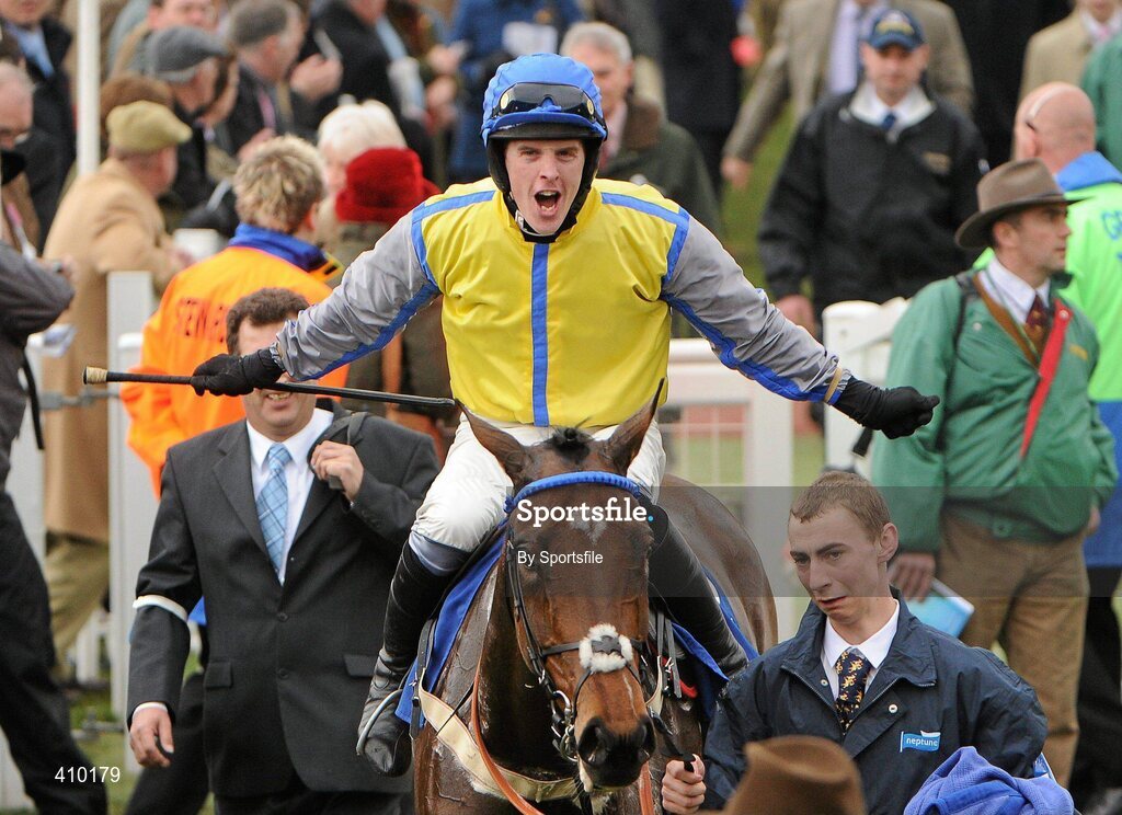 17 March 2010; Peddlers Cross, with Jason Maguire up, after winning the Neptune Investment Management Novices' Hurdle. Cheltenham Racing Festival - Wednesday. Prestbury Park, Cheltenham, Gloucestershire, England. Photo by Sportsfile