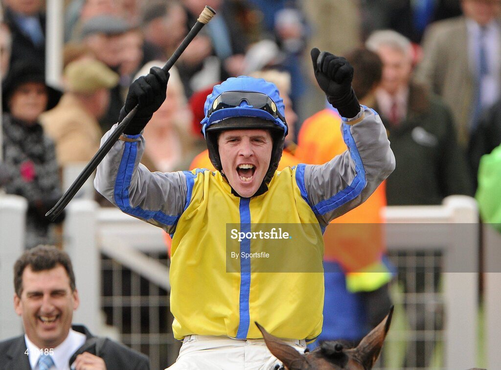 17 March 2010; Jason Maguire aboard Peddlers Cross after winning the Neptune Investment Management Novices' Hurdle. Cheltenham Racing Festival - Wednesday. Prestbury Park, Cheltenham, Gloucestershire, England. Photo by Sportsfile