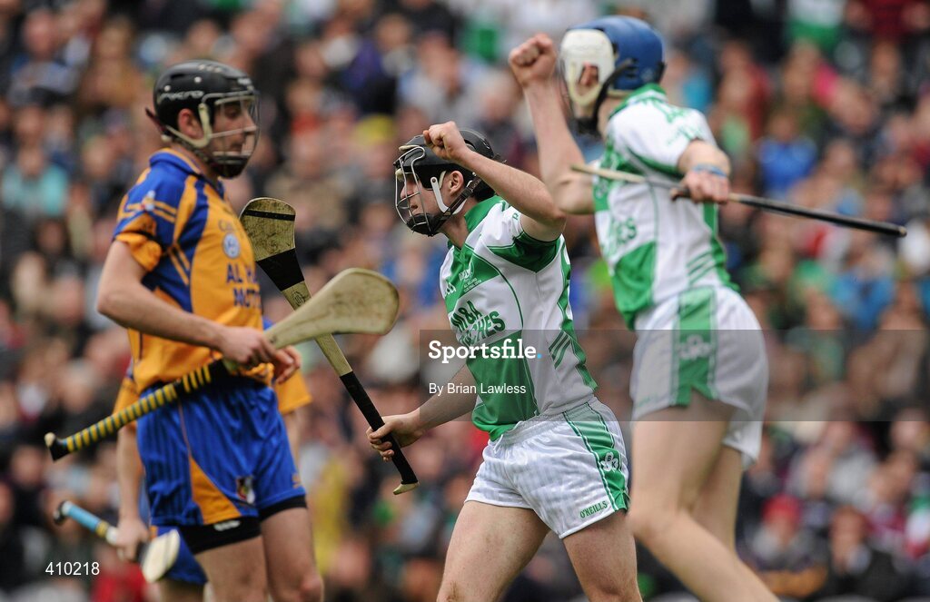 17 March 2010; David Hoyne, Ballyhale Shamrocks, celebrates scoring his side's first goal. AIB GAA Hurling All-Ireland Senior Club Championship Final, Ballyhale Shamrocks v Portumna, Croke Park, Dublin. Picture credit: Brian Lawless / SPORTSFILE
