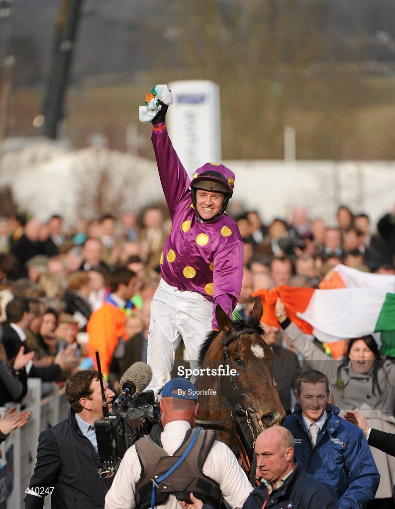 17 March 2010; Big Zeb, with Barry Geraghty up, after winning the Seasons Holidays Queen Mother Champion Chase. Cheltenham Racing Festival - Wednesday. Prestbury Park, Cheltenham, Gloucestershire, England. Photo by Sportsfile
