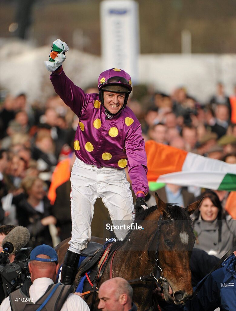 17 March 2010; Big Zeb, with Barry Geraghty up, after winning the Seasons Holidays Queen Mother Champion Chase. Cheltenham Racing Festival - Wednesday. Prestbury Park, Cheltenham, Gloucestershire, England. Photo by Sportsfile