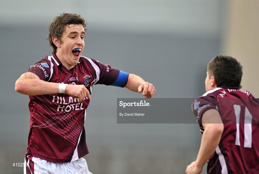 17 March 2010; Paul Sharry, left, Westmeath, celebrates with his team-mate John Egan, after victory over Laois. Cadbury Leinster GAA Football Under 21 Semi-Final, Westmeath v Laois, Cusack Park, Mullingar, Co. Westmeath. Picture credit: David Maher / SPORTSFILE