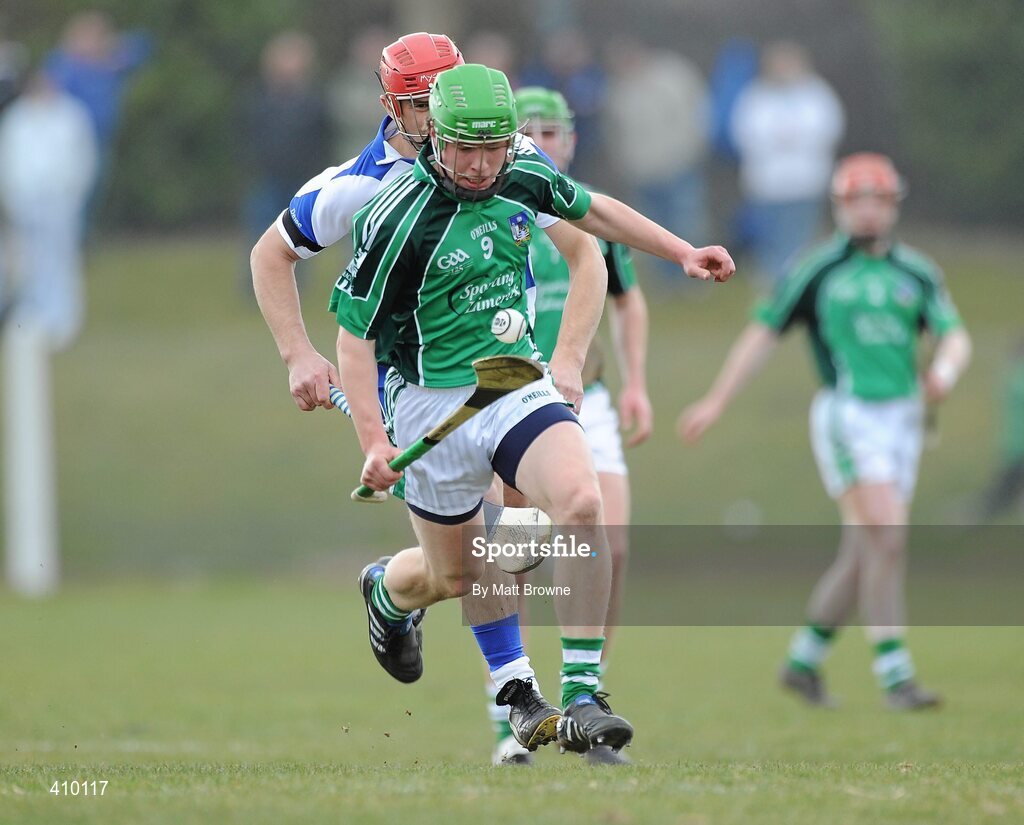 14 March 2010; Paul Browne, Limerick, in action against Seamus Prendergast, Waterford. Allianz GAA Hurling National League, Division 1, Round 3, Waterford v Limerick, Fraher Field, Dungarvan, Co. Waterford. Picture credit: Matt Browne / SPORTSFILE