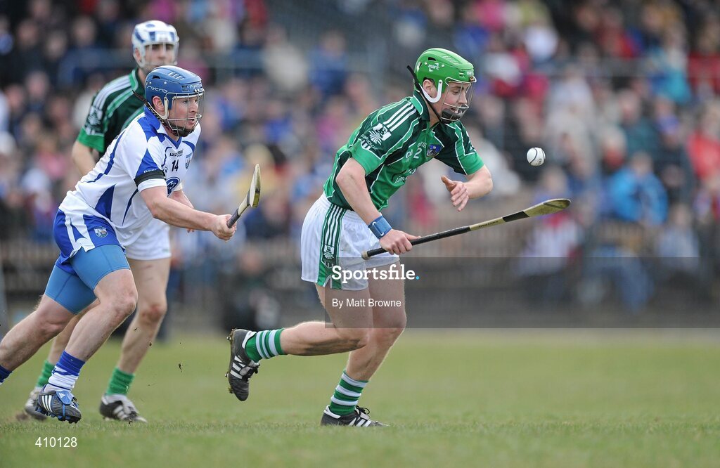 14 March 2010; David Lynch, Limerick, in action against Shane Walsh, Waterford. Allianz GAA Hurling National League, Division 1, Round 3, Waterford v Limerick, Fraher Field, Dungarvan, Co. Waterford. Picture credit: Matt Browne / SPORTSFILE