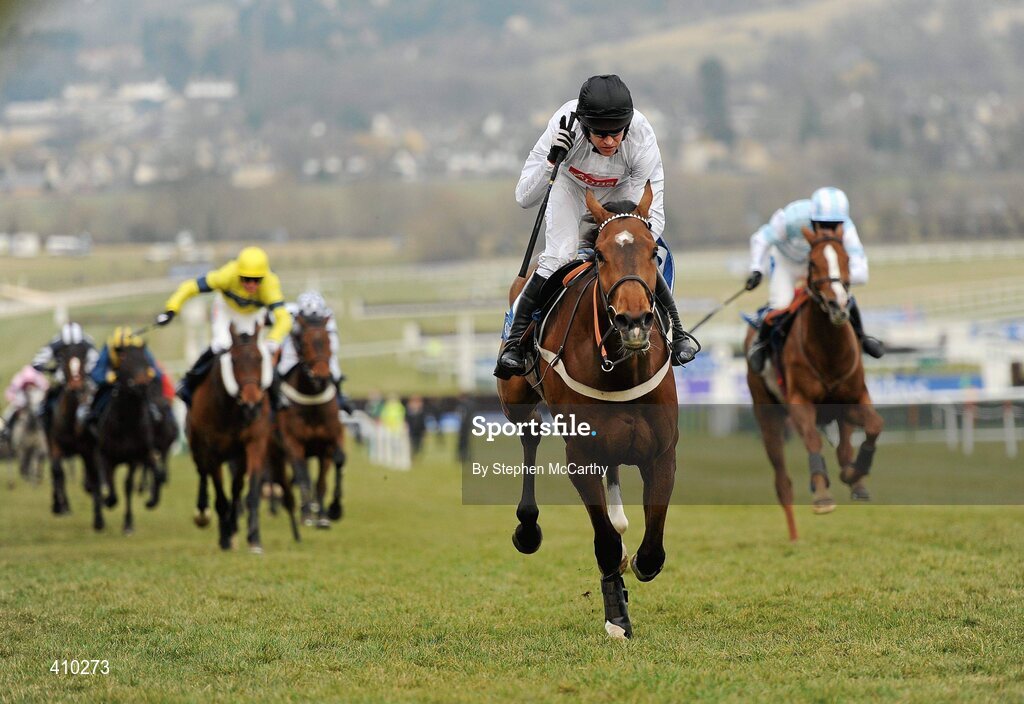 17 March 2010; Spirit River, with Barry Geraghty up, winning the Coral Cup. Cheltenham Racing Festival - Wednesday. Prestbury Park, Cheltenham, Gloucestershire, England. Picture credit: Stephen McCarthy / SPORTSFILE