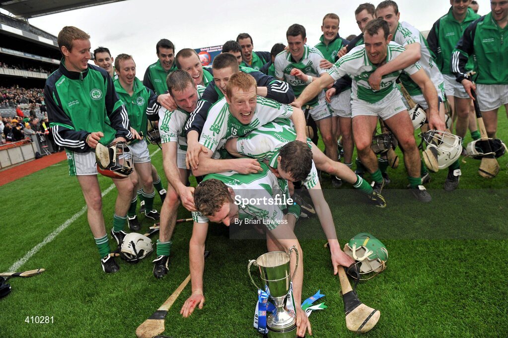 17 March 2010; The Ballyhale Shamrocks team celebrate with the cup. AIB GAA Hurling All-Ireland Senior Club Championship Final, Ballyhale Shamrocks v Portumna, Croke Park, Dublin. Picture credit: Brian Lawless / SPORTSFILE