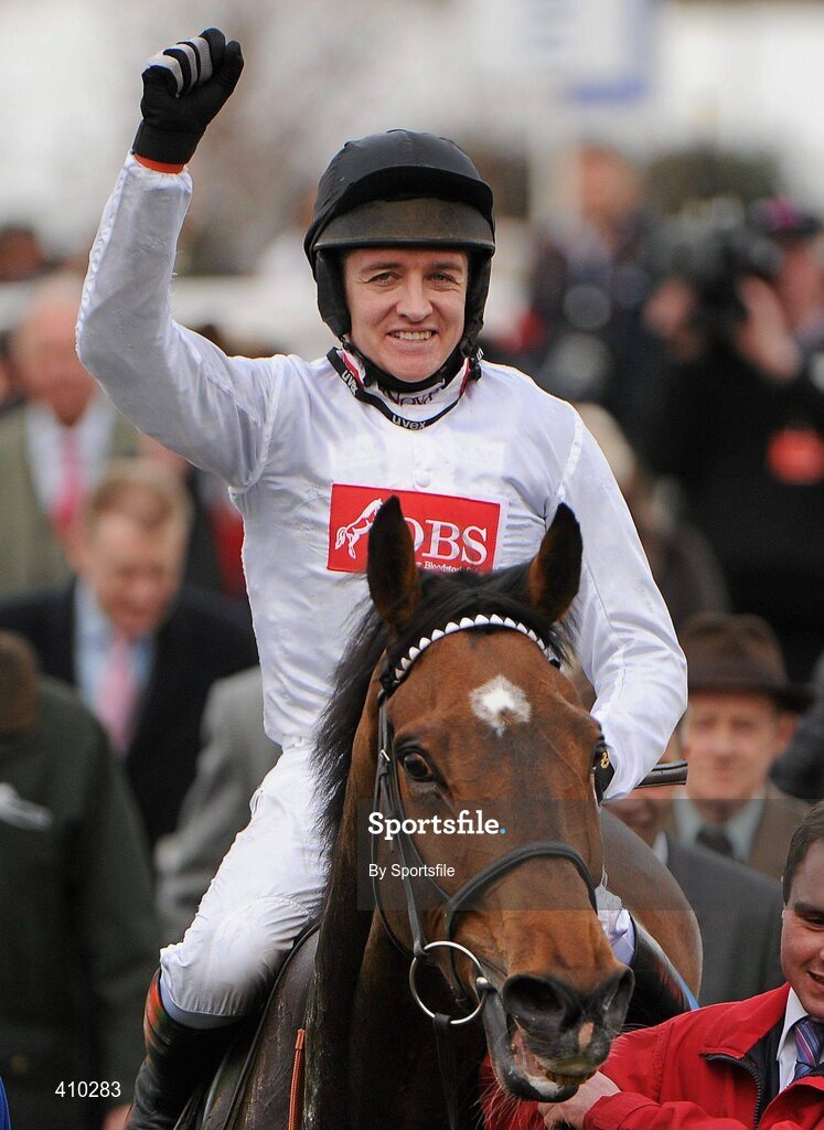 17 March 2010; Spirit River, with Barry Geraghty up, after winning the Coral Cup. Cheltenham Racing Festival - Wednesday. Prestbury Park, Cheltenham, Gloucestershire, England. Photo by Sportsfile