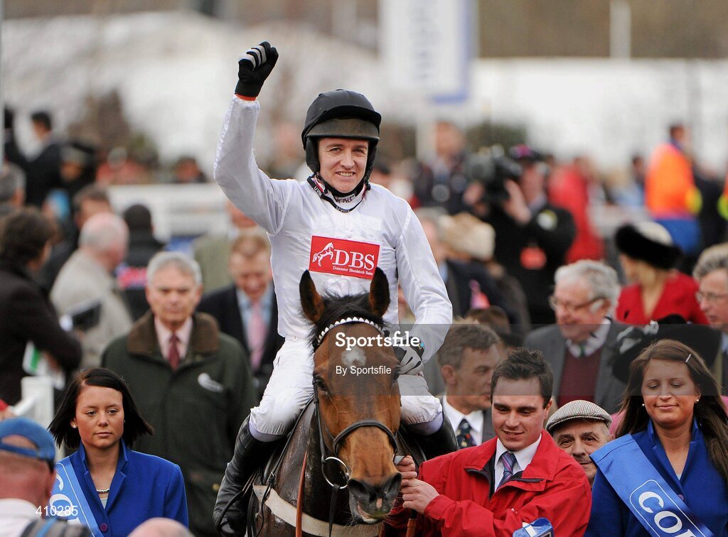 17 March 2010; Spirit River, with Barry Geraghty up, after winning the Coral Cup. Cheltenham Racing Festival - Wednesday. Prestbury Park, Cheltenham, Gloucestershire, England. Photo by Sportsfile