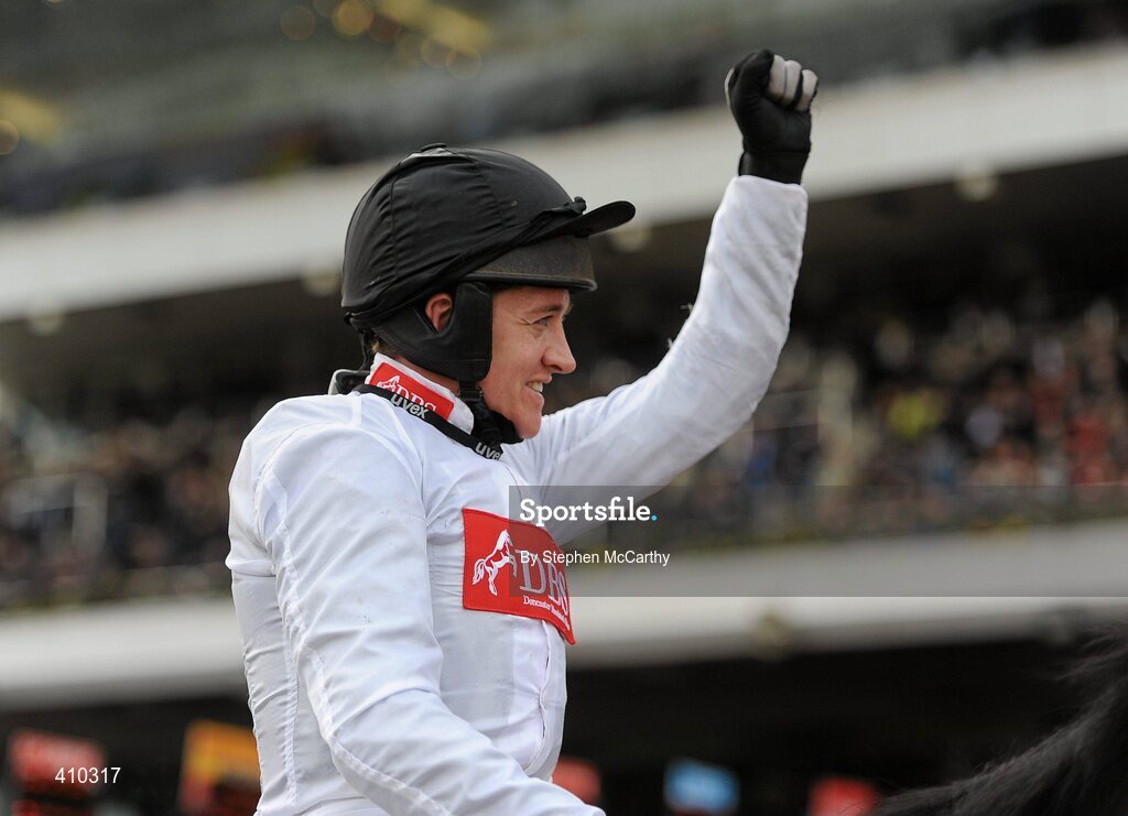 17 March 2010; Jockey Barry Geraghty, onboard Spirit River, after winning the Coral Cup. Cheltenham Racing Festival - Wednesday. Prestbury Park, Cheltenham, Gloucestershire, England. Picture credit: Stephen McCarthy / SPORTSFILE