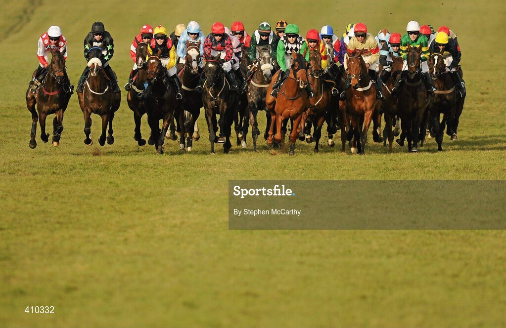 17 March 2010; The runners and riders during the Fred Winter Juvenile Novices' Handicap Hurdle. Cheltenham Racing Festival - Wednesday. Prestbury Park, Cheltenham, Gloucestershire, England. Picture credit: Stephen McCarthy / SPORTSFILE