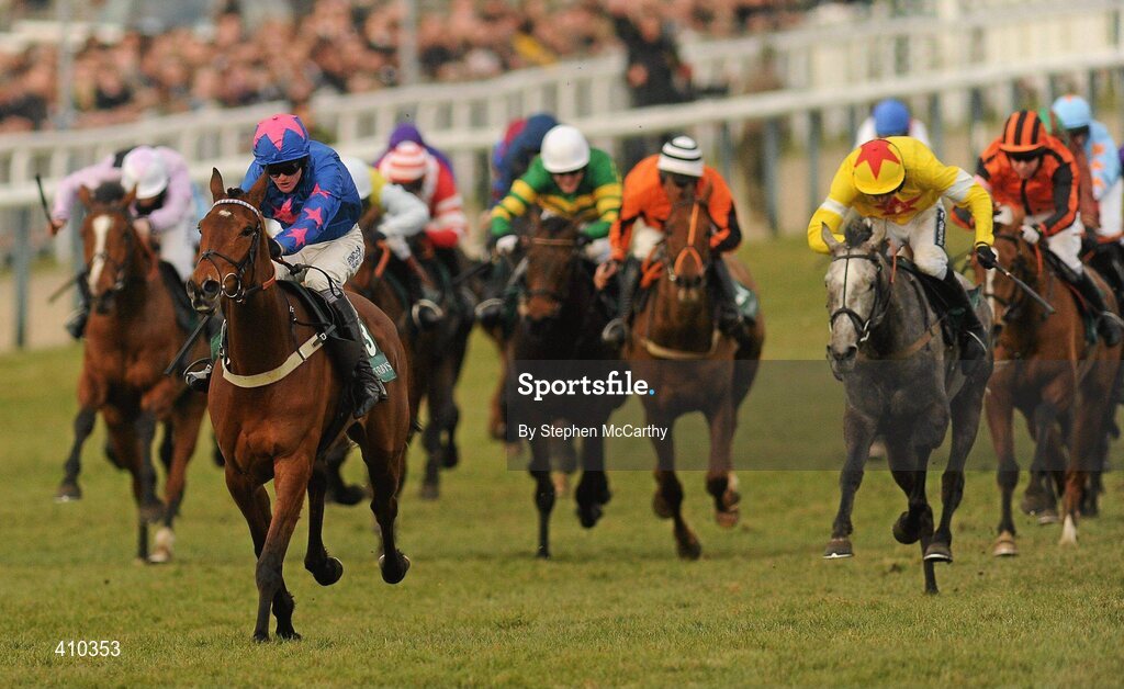 17 March 2010; Cue Card, with Joe Tizzard up, on their way to winning the Weatherbys Champion Bumper. Cheltenham Racing Festival - Wednesday. Prestbury Park, Cheltenham, Gloucestershire, England. Picture credit: Stephen McCarthy / SPORTSFILE