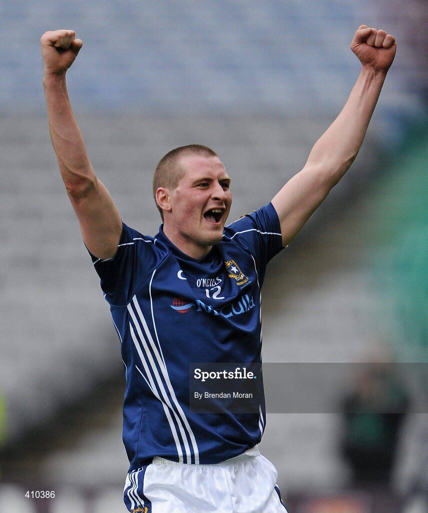 17 March 2010; Kevin McGourty, St Gall's, celebrates victory at the final whistle. AIB GAA Football All-Ireland Senior Club Championship Final, Kilmurry Ibrickane v St Gall's, Croke Park, Dublin. Picture credit: Brendan Moran / SPORTSFILE