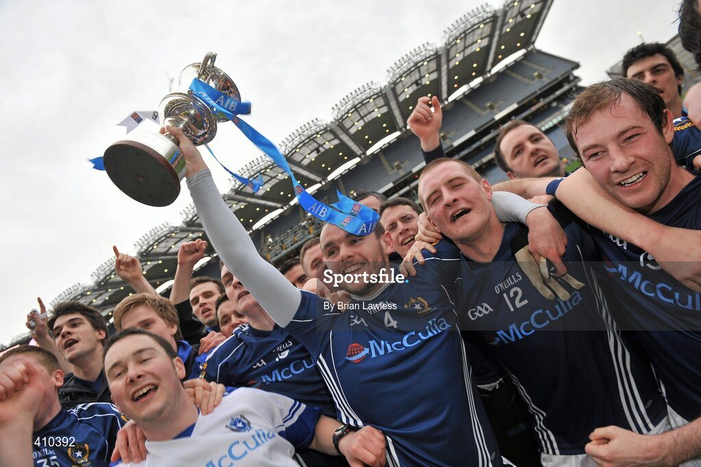 17 March 2010; The St. Gall's captain Colin Brady and his team-mates celebrate with the cup. AIB GAA Football All-Ireland Senior Club Championship Final, Kilmurry Ibrickane v St Gall's, Croke Park, Dublin. Picture credit: Brian Lawless / SPORTSFILE