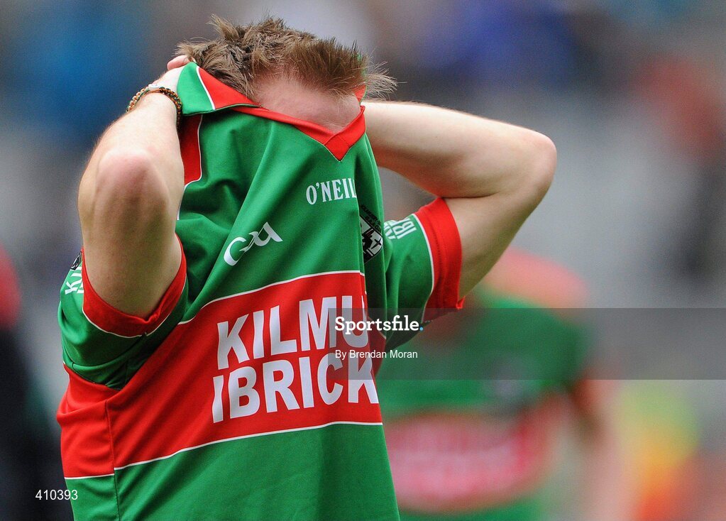 17 March 2010; A dejected Declan Callinan, Kilmurry Ibrickane, after the game. AIB GAA Football All-Ireland Senior Club Championship Final, Kilmurry Ibrickane v St Gall's, Croke Park, Dublin. Picture credit: Brendan Moran / SPORTSFILE