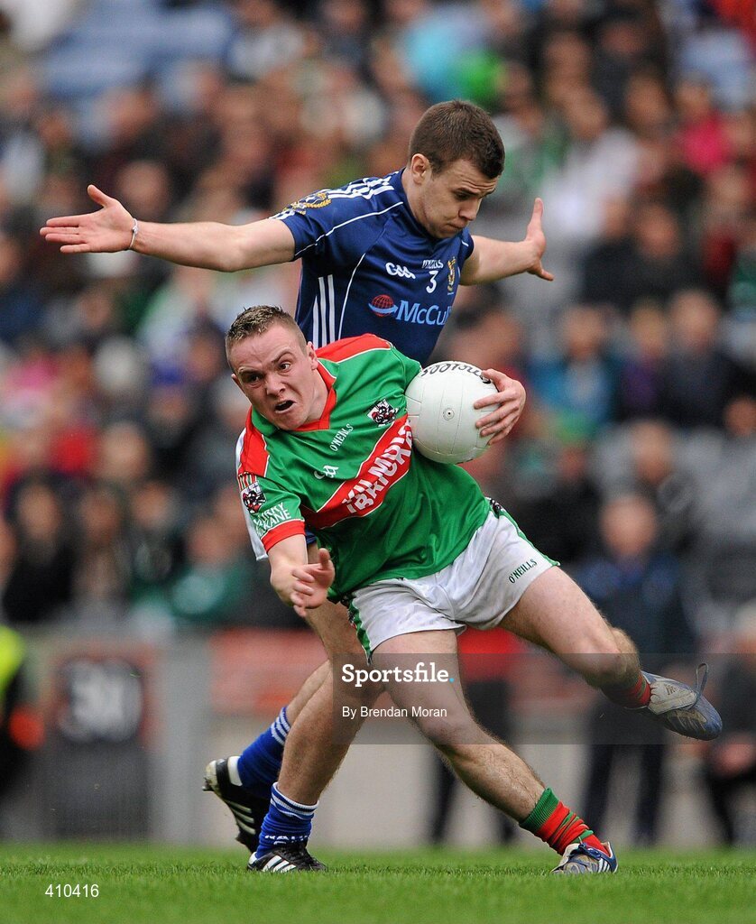 17 March 2010; Stephen Moloney, Kilmurry Ibrickane, in action against Andrew McClean, St Gall's. AIB GAA Football All-Ireland Senior Club Championship Final, Kilmurry Ibrickane v St Gall's, Croke Park, Dublin. Picture credit: Brendan Moran / SPORTSFILE