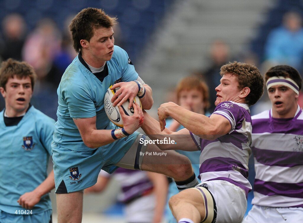 17 March 2010; Cormac Diamond, St. Michael's College, in action against Oscar O'Sulleabhain, Clongowes Wood College SJ. Leinster Schools Senior Cup Final, Clongowes Wood College SJ v St. Michael's College. RDS, Ballsbridge, Dublin. Picture credit: Pat Murphy / SPORTSFILE