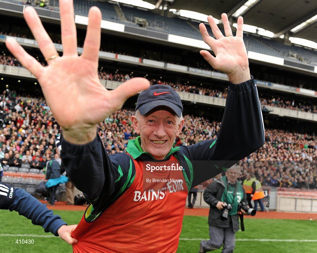 17 March 2010; Ballyhale Shamrocks manager Michael Fennelly, celebrates after the game, after his side won the All-Ireland Club Hurling Championship for a record 5th time. AIB GAA Hurling All-Ireland Senior Club Championship Final, Ballyhale Shamrocks v Portumna, Croke Park, Dublin. Picture credit: Brendan Moran / SPORTSFILE