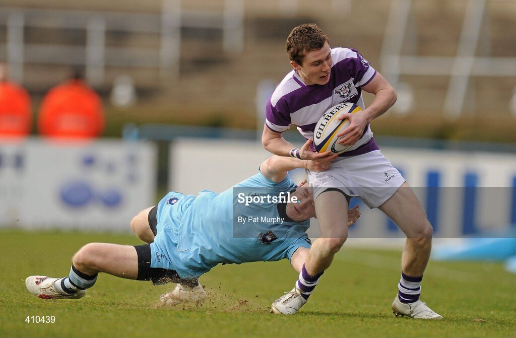 17 March 2010; Aaron Thompson, Clongowes Wood College SJ, in action against Mark Corballis, St. Michael's College. Leinster Schools Senior Cup Final, Clongowes Wood College SJ v St. Michael's College. RDS, Ballsbridge, Dublin. Picture credit: Pat Murphy / SPORTSFILE