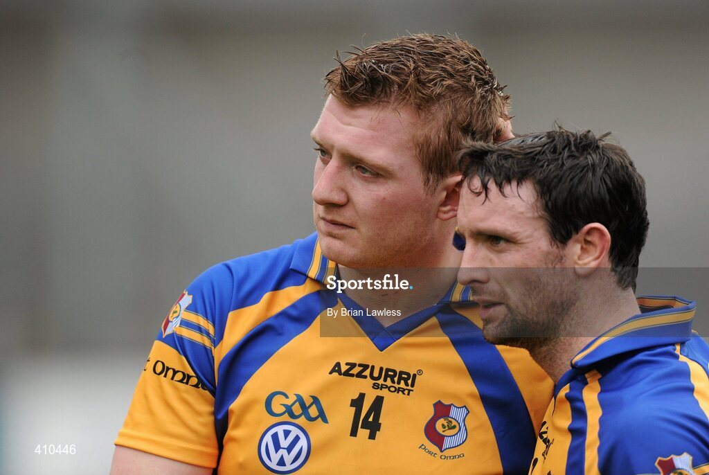 17 March 2010; Portumna's Joe Canning, left, with team-mate and captain Leo Smith after the match. AIB GAA Hurling All-Ireland Senior Club Championship Final, Ballyhale Shamrocks v Portumna, Croke Park, Dublin. Picture credit: Brian Lawless / SPORTSFILE