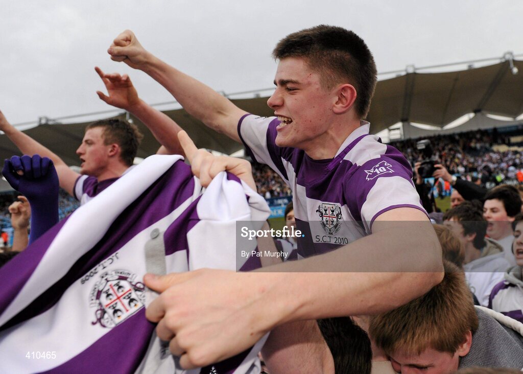 17 March 2010; Nick McCarthy, Clongowes Wood College SJ, celebrates after the game. Leinster Schools Senior Cup Final, Clongowes Wood College SJ v St. Michael's College. RDS, Ballsbridge, Dublin. Picture credit: Pat Murphy / SPORTSFILE