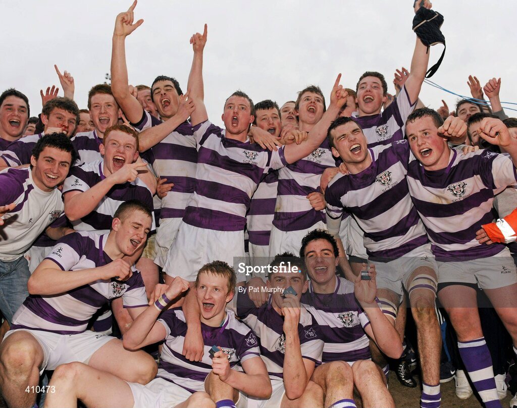 17 March 2010; The Clongowes Wood College SJ team celebrate after the game. Leinster Schools Senior Cup Final, Clongowes Wood College SJ v St. Michael's College. RDS, Ballsbridge, Dublin. Picture credit: Pat Murphy / SPORTSFILE