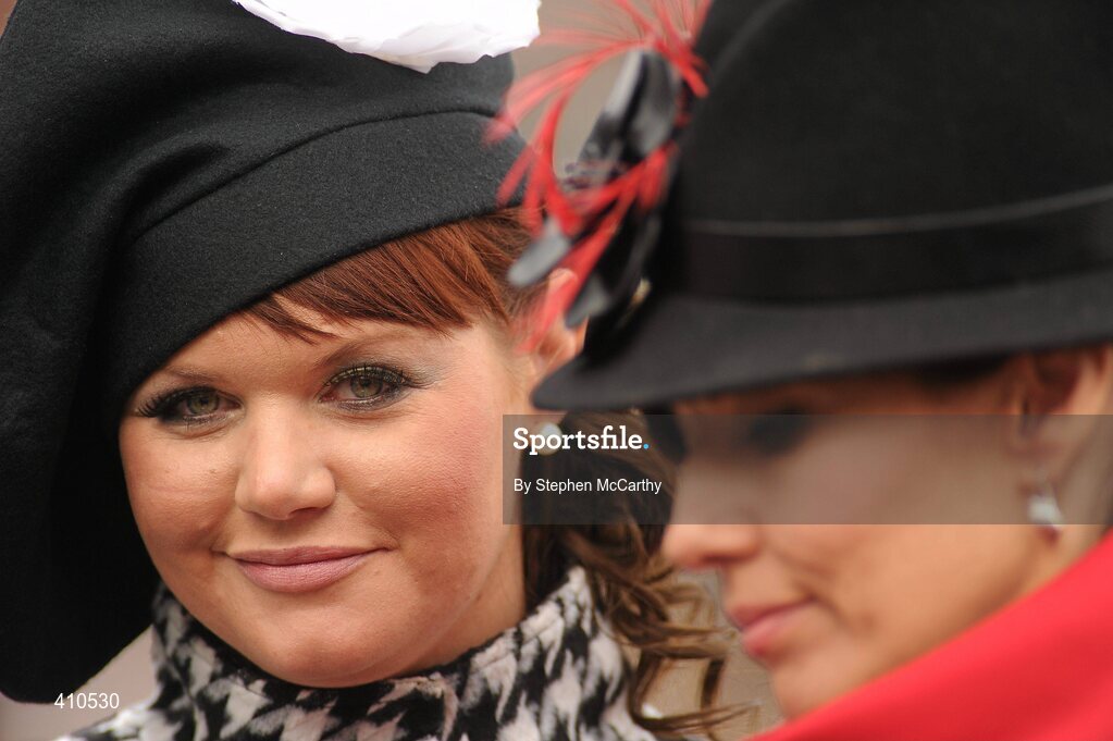 18 March 2010; Gerladine Ahern, left, and Bernadette O'Sullivan, from Killarney,Co. Kerry, ahead of the third day of the festival. Cheltenham Racing Festival - Thursday. Prestbury Park, Cheltenham, Gloucestershire, England. Picture credit: Stephen McCarthy / SPORTSFILE