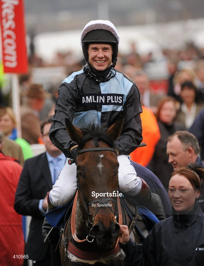 18 March 2010; Copper Bleu, with Richard Johnson up, after winning the Jewson Novices' Handicap Chase. Cheltenham Racing Festival - Thursday. Prestbury Park, Cheltenham, Gloucestershire, England. Photo by Sportsfile