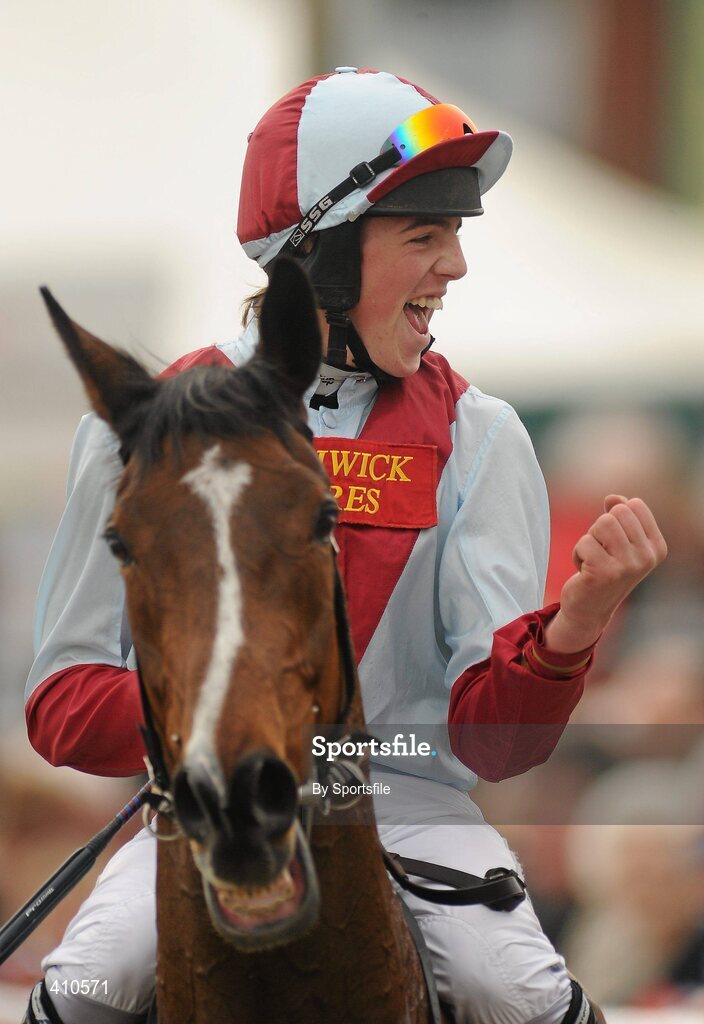 18 March 2010; Jockey Hadden Frost celebrates after winning the Pertemps Final on Buena Vista. Cheltenham Racing Festival - Thursday. Prestbury Park, Cheltenham, Gloucestershire, England. Photo by Sportsfile
