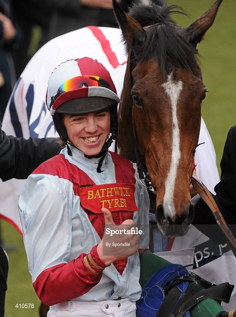 18 March 2010; Jockey Hadden Frost celebrates after winning the Pertemps Final on Buena Vista. Cheltenham Racing Festival - Thursday. Prestbury Park, Cheltenham, Gloucestershire, England. Photo by Sportsfile