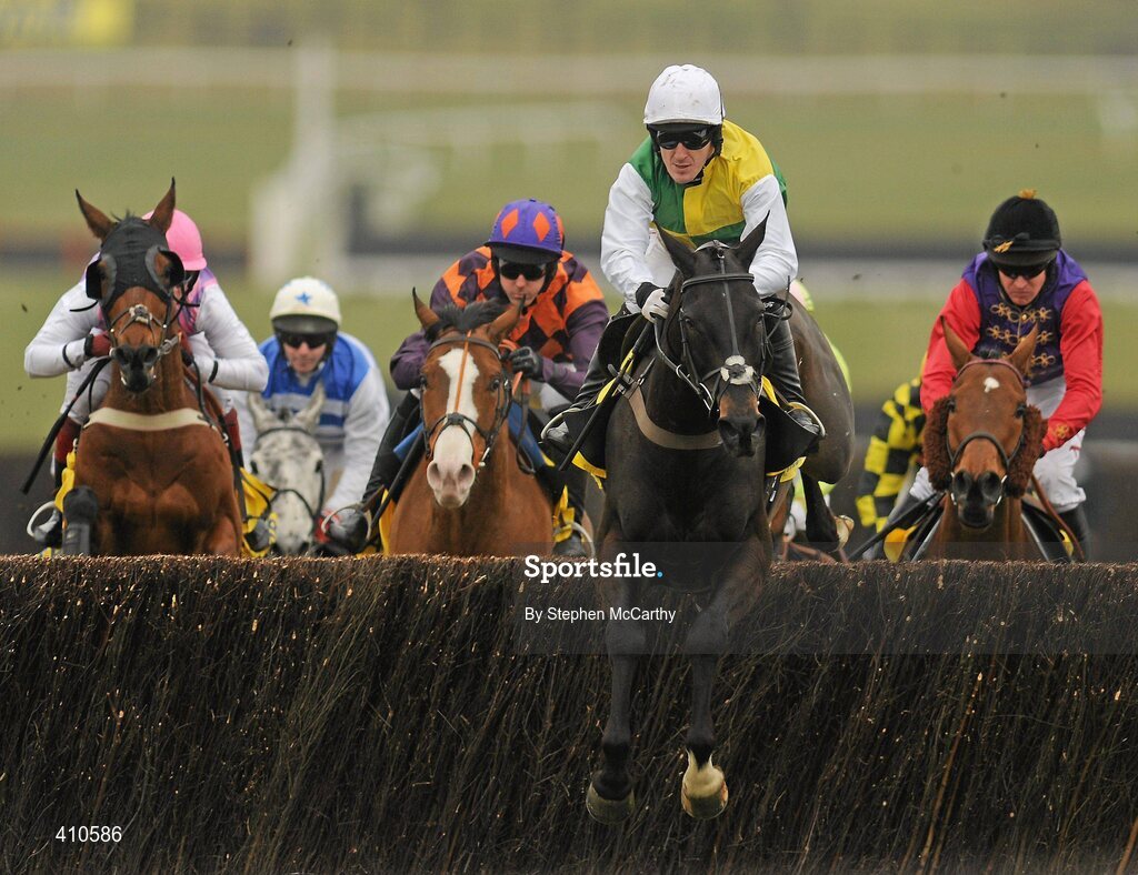 18 March 2010; Albertas Run, with Tony McCoy up, clear a fence on their way to winning the Ryanair Chase. Cheltenham Racing Festival - Thursday. Prestbury Park, Cheltenham, Gloucestershire, England. Picture credit: Stephen McCarthy / SPORTSFILE