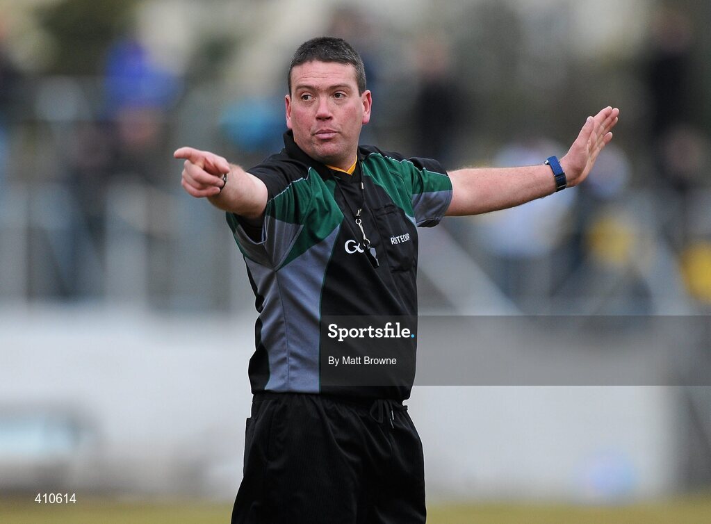 17 March 2010; Referee Joe Curley. Cadbury Leinster GAA Football Under 21 Semi-Final, Carlow v Dublin, Dr Cullen Park, Carlow. Picture credit: Matt Browne / SPORTSFILE