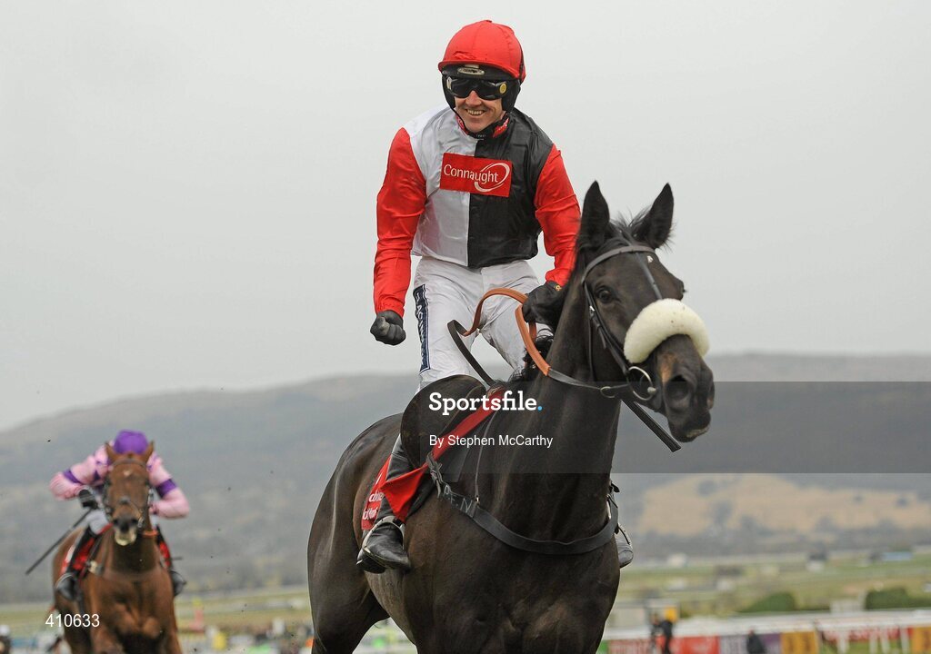 18 March 2010; Jockey Ruby Walsh celebrates after winning the Ladbrokes World Hurdle on Big Bucks. Cheltenham Racing Festival - Thursday. Prestbury Park, Cheltenham, Gloucestershire, England. Picture credit: Stephen McCarthy / SPORTSFILE