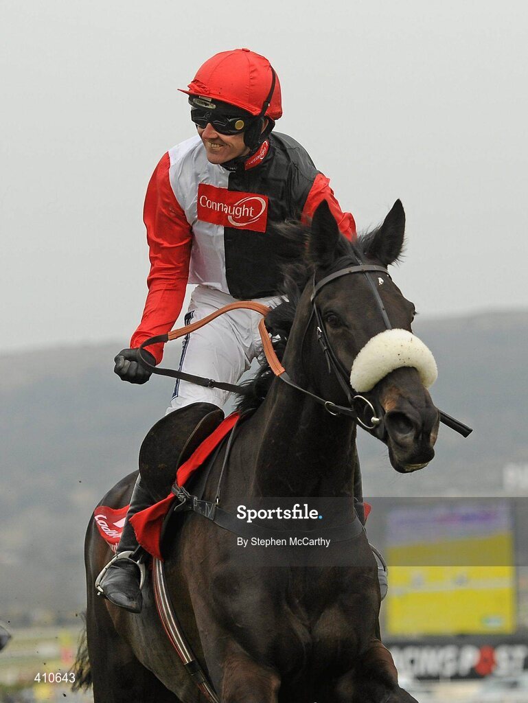 18 March 2010; Jockey Ruby Walsh celebrates after winning the Ladbrokes World Hurdle on Big Bucks. Cheltenham Racing Festival - Thursday. Prestbury Park, Cheltenham, Gloucestershire, England. Picture credit: Stephen McCarthy / SPORTSFILE